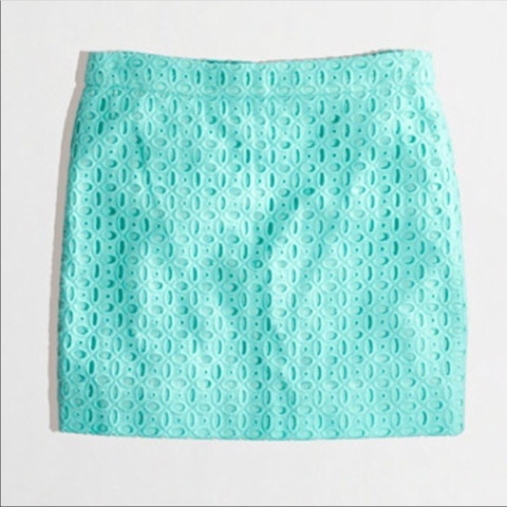 Jcrew Vivid Aqua Eyelit Skirt - Size 4